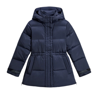 Veste Woolrich Femme Alsea Medium Puffer Melton Blue