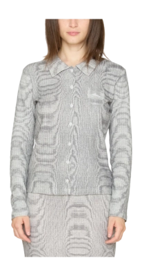 Shirt Obey Women Noise Button Down Ls Blanc Multi