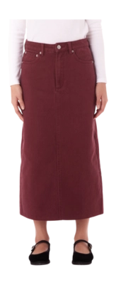 Skirt Obey Women Darla Long Skirt Wine
