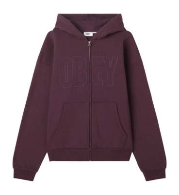 Zip Hood Obey Men Digable Extra Heavy Plum Perfect