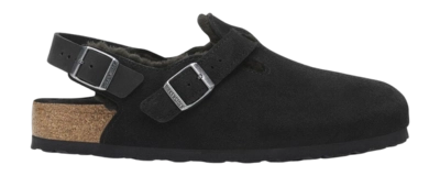Klomp Birkenstock Unisex Tokio Inside Shearling Suede Fur black Narrow