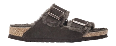 Slipper Birkenstock Arizona Shearling Suede Fur Herren Mocca Regular
