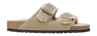 Slipper Birkenstock Arizona Shearling Suede Fur Herren Taupe Regular