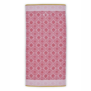 Badlaken Pip Studio Jacquard Check Donker Roze (70 x 140 cm)