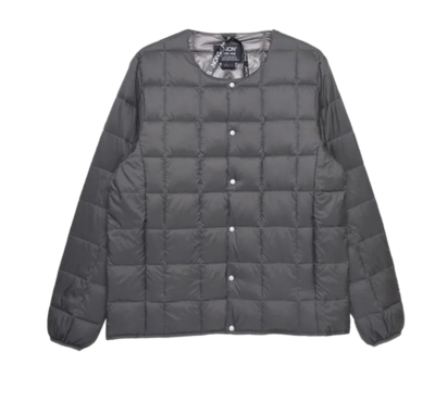 Jacket Taion Unisex V Neck Button Down Charcoal