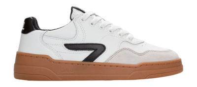 Sneaker HUB Court L68 Suede Damen White Black Dark Gum
