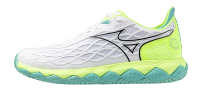 Tennisschoen Mizuno Women Wave Enforce Tour CC White Black Neo Lime