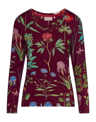Pyjamashirt Essenza Women Luyza Marigold Burgundy