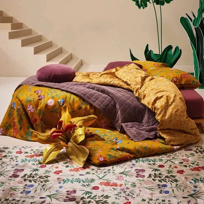 Dekbedovertrek Essenza Marigold Flower Ochre Satijn