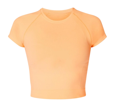 T-Shirt Sweaty Betty Women Athlete Crop Seamless Workout Sunny Orange '24