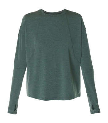 Long Sleeve T-Shirt Sweaty Betty Women Soft Flow Studio Trek Green
