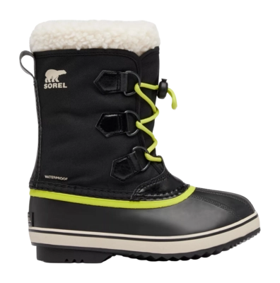 Bottes de Neige Sorel Enfant Yoot PAC Nylon WP Black Chartreuse