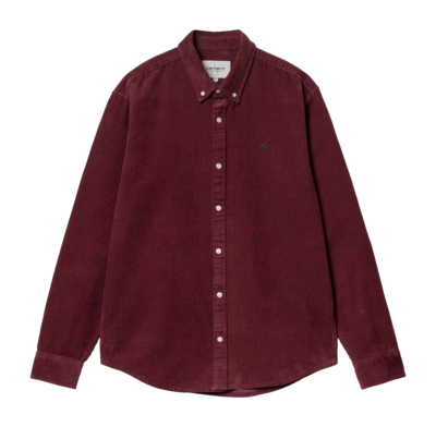 Shirt Carhartt WIP Unisex L/S Madison Cord Malbec / Black