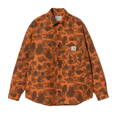 Chemise Carhartt WIP Unisexe L/S Duck Camo Duck, Green / Turmeric