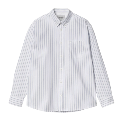 Chemise Carhartt WIP Unisexe L/S Dowlen Dowlen Stripe, White / White