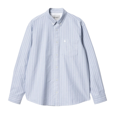 Shirt Carhartt WIP Unisex L/S Dowlen Dowlen Stripe, Bleach / White