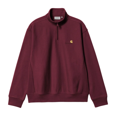Sweatshirt Carhartt WIP Unisex Half Zip American Script Malbec