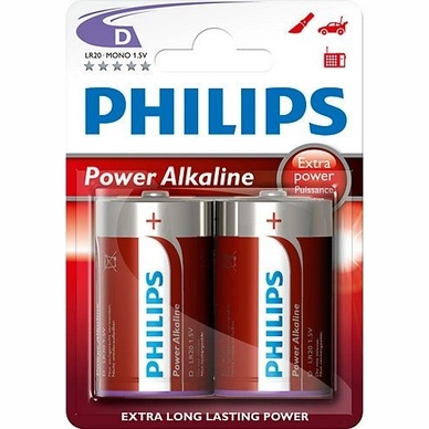 Batterij Philips LR20 / D Power Alkaline 1,5V 2 stuks