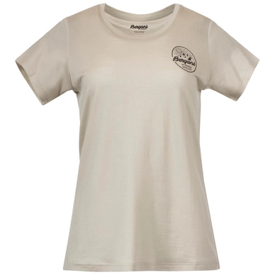 T-Shirt Bergans Femme Graphic Wool Tee Chalk Sand/Solid Charcoal