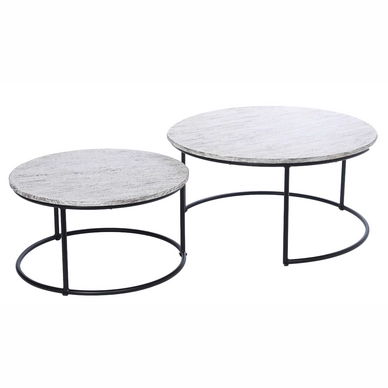 Loungetafel Miloo Home Tori ø90 cm Black Teak White Wash