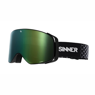 Helm Verhogen zonnebloem Skibril Sinner Olympia Matte Black Green Mirror | Outdoorsupply