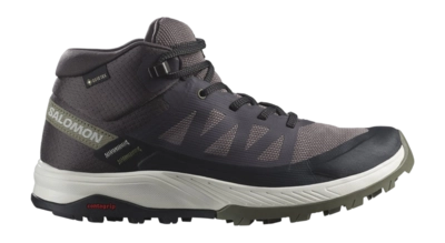 Wanderschuhe Salomon OUTRISE Mid GTX Damen Shale Black Deep Lichen Green