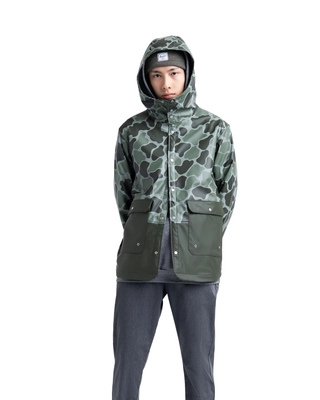 Jas Herschel Supply Co. Men's Rainwear Parka Frog Camo/Dark Olive