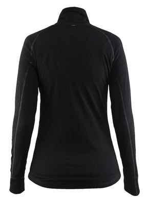Skipully Craft Nordic Wool Zip Neck Women Black Grey