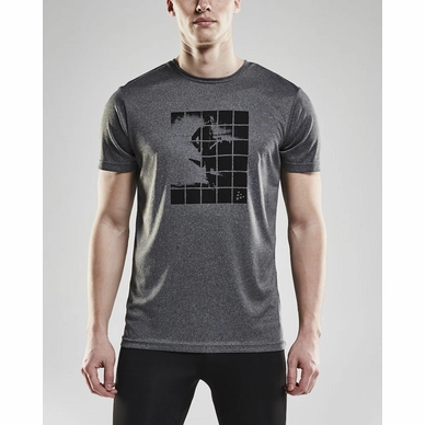 T-Shirt Craft Men Eaze SS Graphic Tee Dark Grey Melange