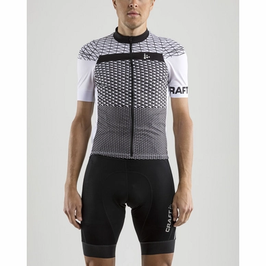 Fietsshirt Craft Men Route Jersey White Black