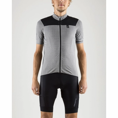 Fietsshirt Craft Men Point Jersey Dk Grey Melange Black