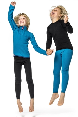 Ondergoed Woolpower Kids Long Johns 200 Light Blue
