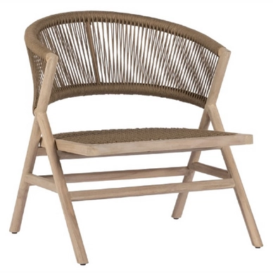2---2023 M&L aged teak Alice lounge chair camel rope M4174 without cushion