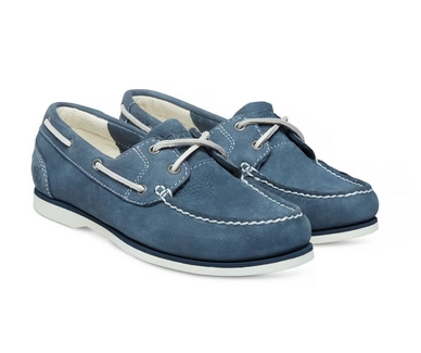 Timberland Classic Boat Unlined Boat Womens Navy Barefoot Buffed