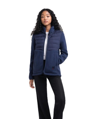 Vest Herschel Supply Co. Women's Guide Fleece Hybrid Sherpa Full Zip Peacoat