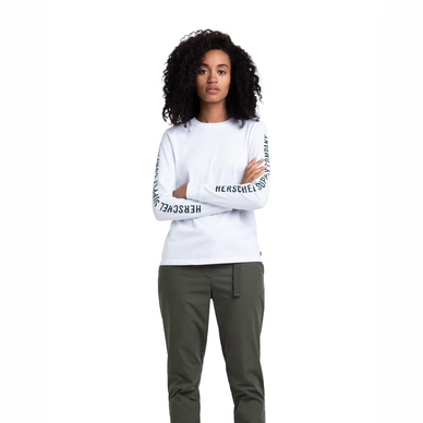 T-Shirt Herschel Supply Co. Women's Long Sleeve Tee Sleeve Print Bright White Black