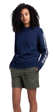 Trui Herschel Supply Co. Women's Crewneck Sleeve Print Peacoat White