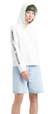 Trui Herschel Supply Co. Women's Pullover Hoodie Sleeve Print Blanc de Blanc Black