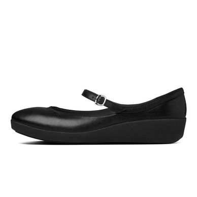 Ballerina FitFlop F-Pop™ Mary Jane Leather All Black