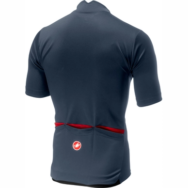 Fietsshirt Castelli Men Espresso Jersey Dark Steel Blue Red