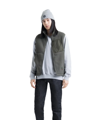 Bodywarmer Herschel Supply Co. Men's Guide Fleece Sherpa Vest Dark Olive