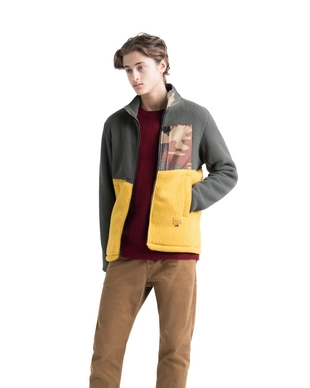 Vest Herschel Supply Co. Men's Guide Fleece Sherpa Full Zip Dark Olive/Arrowwood