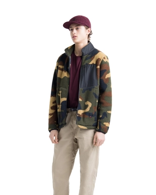 Vest Herschel Supply Co. Men's Guide Fleece Sherpa Full Zip Woodland Camo