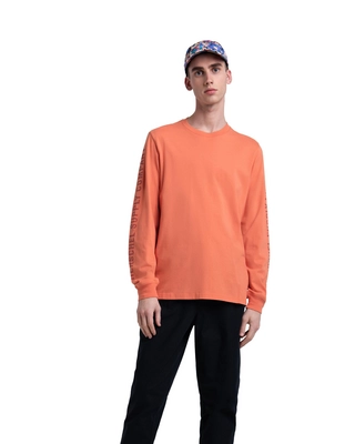 Trui Herschel Supply Co. Men's Long Sleeve Tee Sleeve Print Carnelian Apricot
