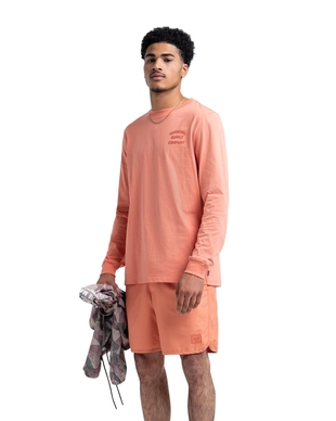 Trui Herschel Supply Co. Men's Long Sleeve Tee Stack Logo  Carnelian Apricot