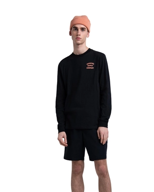 Trui Herschel Supply Co. Men's Long Sleeve Tee Stack Logo  Black Carnelian