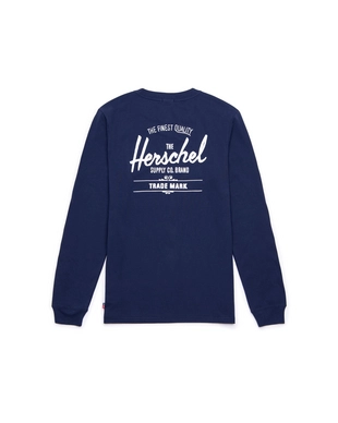 Trui Herschel Supply Co. Men's Long Sleeve Tee Classic Logo Peacoat White