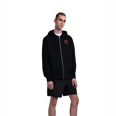 Vest Herschel Supply Co. Men's Full Zip Hoodie Stack Logo Black Carnelian