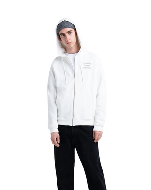 Vest Herschel Supply Co. Men's Full Zip Hoodie Stack Logo Blanc de Blanc Grey
