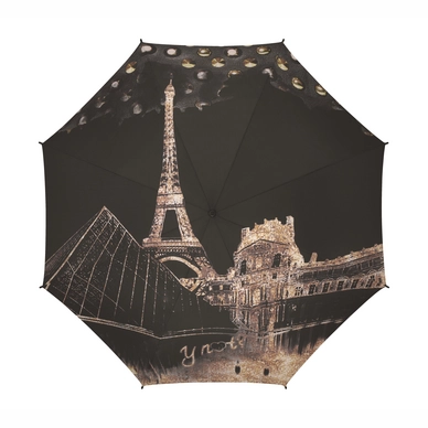 Parapluie Y-Not long AC Paris La Nuit Noir et Doré